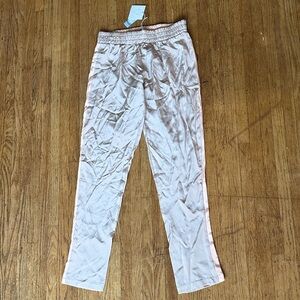 (NWT) Aritzia Light Pink Satin Track Pants